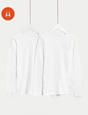2 комплекта футболок из смесового хлопка (2–14 лет) , белый Marks & Spencer