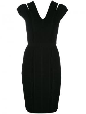 Вечерне платье с вырезными деталями Versace. Цвет: чёрный
