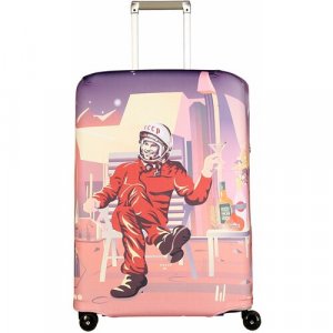 Чехол для чемодана , размер M/L, розовый, мультиколор ROUTEMARK. Цвет: микс/розовый