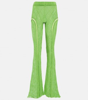 Расклешенные хлопковые брюки Disco с высокой посадкой , зеленый ROBERTA EINER