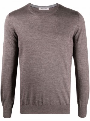 Fine-knit crewneck sweater Fileria. Цвет: коричневый