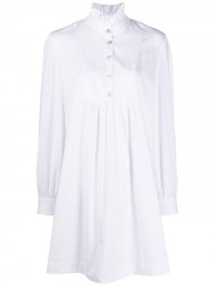 Расклешенное платье-рубашка с длинными рукавами Alexa Chung. Цвет: белый