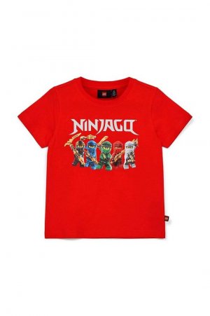 Детская хлопковая футболка, красный Lego