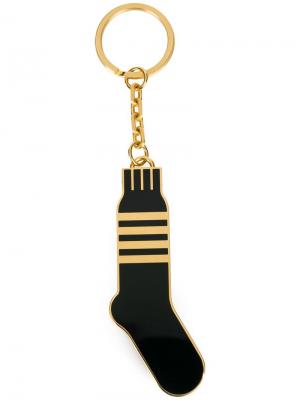 Брелок для ключей с 4 полосками Thom Browne. Цвет: черный