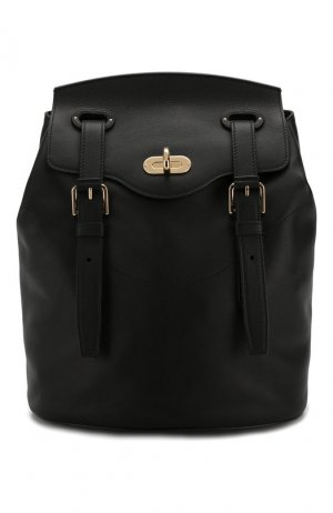 Рюкзак из кожи Ralph Lauren. Цвет: черный