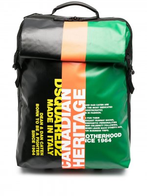 Полосатая дорожная сумка с логотипом Dsquared2. Цвет: черный