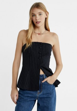 Топ STRAPLESS STRIPED , цвет dark blue Stradivarius