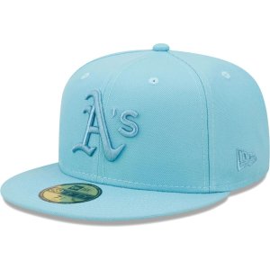 Мужская кепка New Era Голубая Oakland Athletics Color Pack 59FIFTY Облегающая шляпа