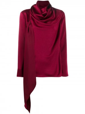 Блузка асимметричного кроя с драпировкой Gianluca Capannolo. Цвет: красный