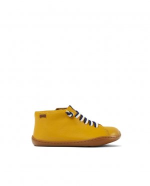 Кожаные ботинки для мальчика со шнурками желтого цвета , желтый Camper