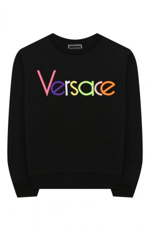 Хлопковый свитшот Versace. Цвет: черный