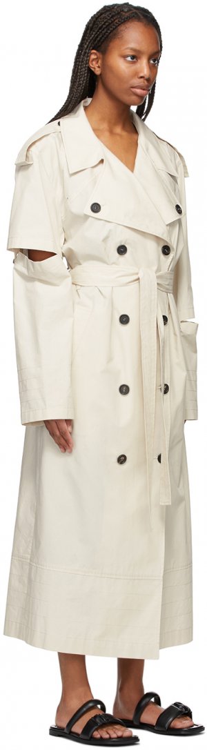 Off-White Cut-Out Trench Coat Kim Matin. Цвет: ivory