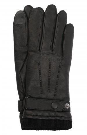 Кожаные перчатки Georges Agnelle. Цвет: чёрный