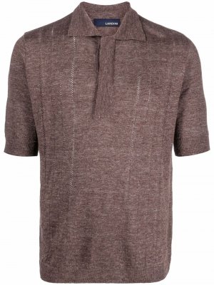 Melange-effect polo shirt Lardini. Цвет: коричневый