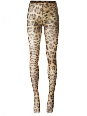 Колготки с леопардовым принтом Dolce & Gabbana. Цвет: нейтральные цвета