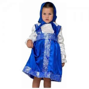 Русский народный костюм для девочки василисушка, арт.2487 размер:140-152 см (8-10 лет) Бока С. Цвет: белый/голубой