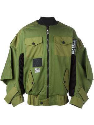 Куртка-бомбер с карманами клапанами KTZ. Цвет: зелёный