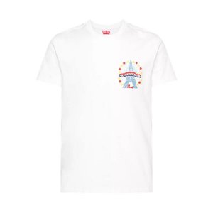 Футболка t-shirt mit kenzo drawn varsity-stickerei 02 blanc casse , мультиколор