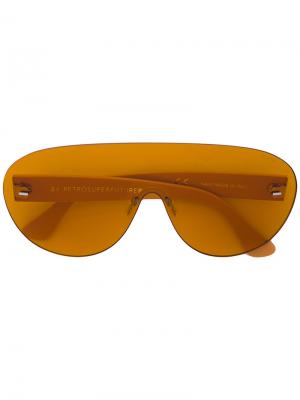 Солнцезащитные очки в объемной оправе Retrosuperfuture. Цвет: жёлтый и оранжевый