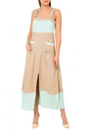 Платье Oblique. Цвет: бежевый, мятный