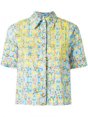Рубашка с цветочным принтом Miahatami. Цвет: синий
