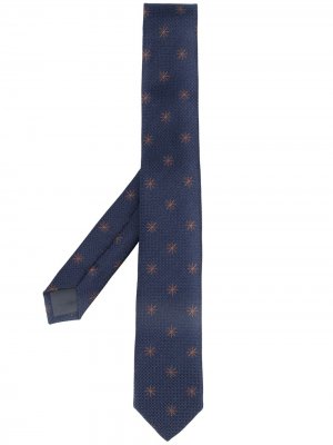 Узкий галстук с жаккардовым узором Manuel Ritz. Цвет: синий