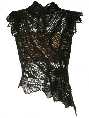 Кружевная блузка Regata асимметричного кроя Martha Medeiros. Цвет: черный