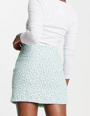 Гламурная мини-юбка мятно-сиреневого цвета в стиле 90-х Glamorous