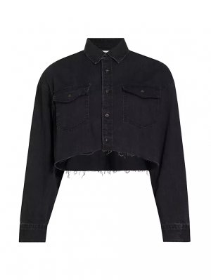 Укороченная джинсовая рубашка Artesia , черный Moussy Vintage