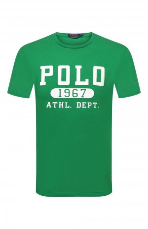 Хлопковая футболка Polo Ralph Lauren. Цвет: зелёный