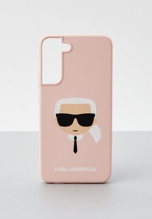 Чехол для телефона Karl Lagerfeld Galaxy S22+ силиконовый с принтом Karls Head. Цвет: розовый