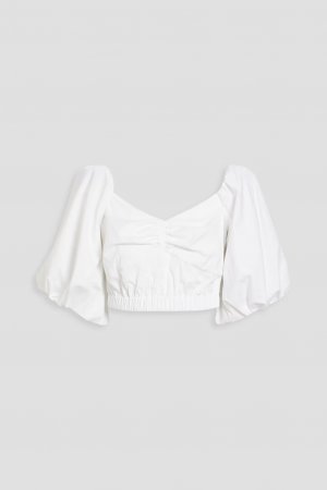 Укороченная блузка из поплина со сборками , белый Jason Wu