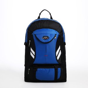 Рюкзак туристический на молнии, 4 наружных кармана, цвет синий/черный No brand