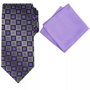 Мужской сшитый на заказ комплект классической крои из рубашки, галстука и нагрудной платки , синий Bespoke