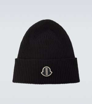 Кашемировая шапка с логотипом x rick owens, черный Moncler Genius