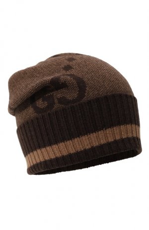 Кашемировая шапка Gucci. Цвет: коричневый