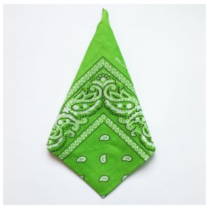 Бандана повязка косынка платок на голову Зеленая 54 см Redweeks. Цвет: белый/зеленый
