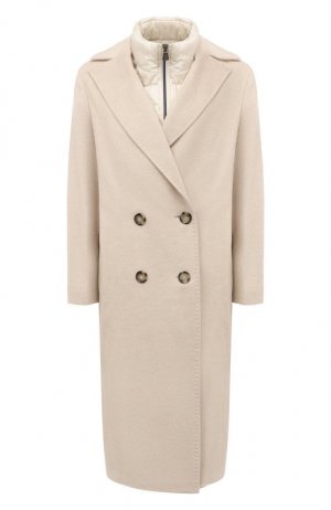 Шерстяное пальто Cinzia Rocca. Цвет: кремовый