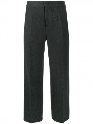 Укороченные брюки с узором в елочку Woolrich. Цвет: серый