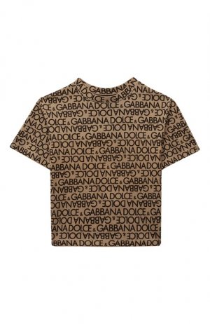 Хлопковая футболка Dolce & Gabbana. Цвет: бежевый