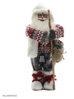 Дед Мороз с Посохом в Свитере  (MT-181353-46) MAXITOYS. Цвет: бежевый, красный, белый, зеленый, серый