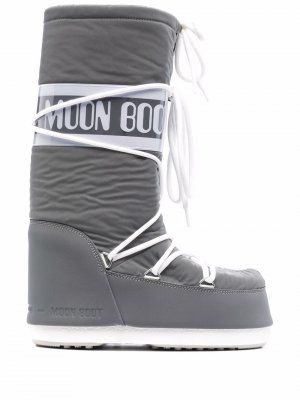 Дутые сапоги Reflex на шнуровке Moon Boot. Цвет: серый