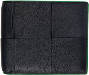 Черно-зеленый бумажник в два сложения Bottega Veneta