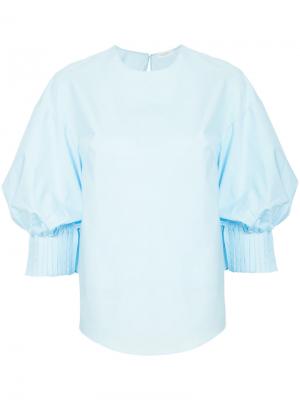 Рубашка со складками на манжетах Delpozo. Цвет: синий