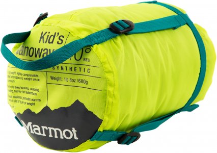 Спальный мешок Kids Nanowave 40 +4 левосторонний, Зеленый, размер 178 Marmot. Цвет: зеленый
