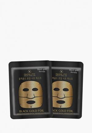Набор масок для лица Skinlite Черное золото, 2 шт. Цвет: черный