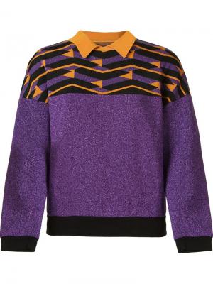 Geometric pattern knit blouse Gig. Цвет: розовый и фиолетовый