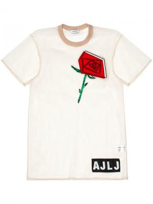 Прозрачная футболка с вышивкой Au Jour Le. Цвет: розовый и фиолетовый
