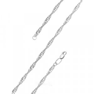 Браслет-цепочка Бронницкий Ювелир, серебро, 925 проба, родирование, длина 19 см. ювелир