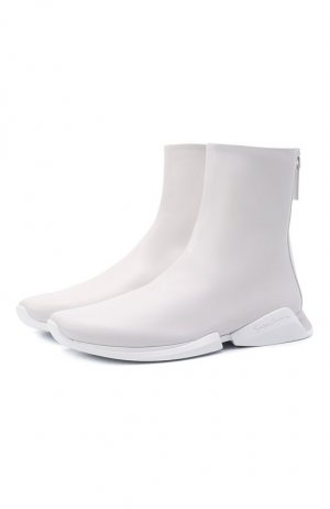 Кожаные ботинки Giorgio Armani. Цвет: белый